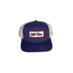Old Row Trucker Hat Navy White Rope Snapback Mesh Cap Adult One Size NWT